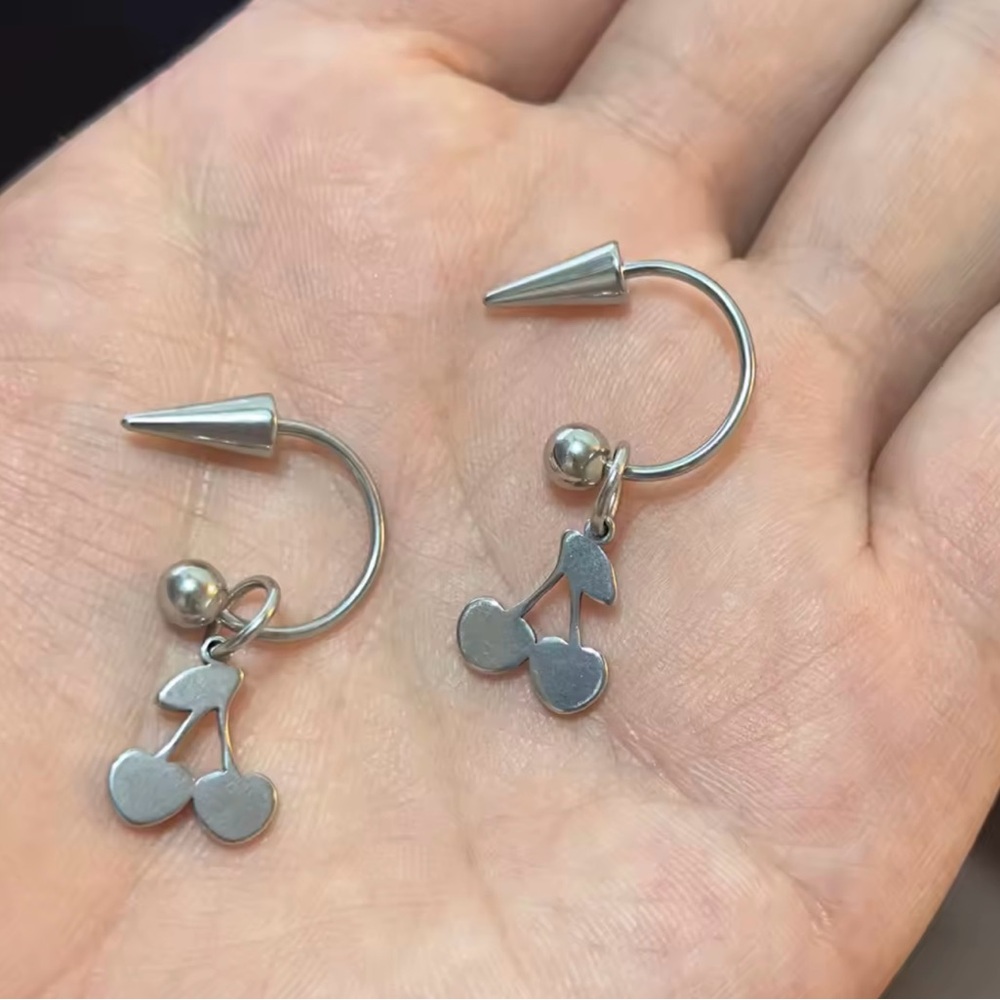 Detachable Stainless Steel Curved Barbell Threaded spike Eyebrow Cartilage